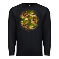 Black camouflage and leopard patch Premium Sweatshirt - BundleAndBundleShop