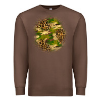 Chestnut camouflage and leopard patch Premium Sweatshirt - BundleAndBundleShop