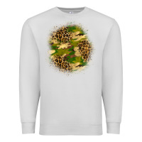 Dove Grey camouflage and leopard patch Premium Sweatshirt - BundleAndBundleShop