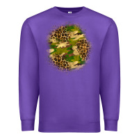 Purple camouflage and leopard patch Premium Sweatshirt - BundleAndBundleShop