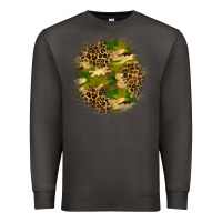 Smoke camouflage and leopard patch Premium Sweatshirt - BundleAndBundleShop