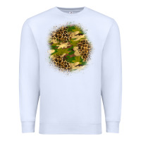 White camouflage and leopard patch Premium Sweatshirt - BundleAndBundleShop