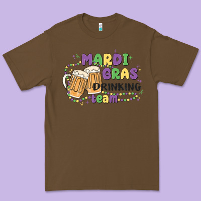 Mardi Gras Drinking Team Premium Tee Designed By Maliassmallbusiness