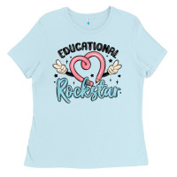 Baby Blue educational rockstar Ladies Tee - MaliasSmallBusiness