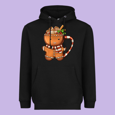 Gingerbread Cookie Man Hot Cocoa Coffee Heavyweight Hoodie Designed By Fadigitalartstudio