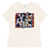 Bone 4th of July Cows Holstein Cows Ladies Tee - Jasminsmagicworld