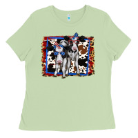 Matcha 4th of July Cows Holstein Cows Ladies Tee - Jasminsmagicworld