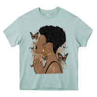 Arona black woman praying Heavy Core Tee - MaliasSmallBusiness