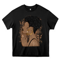 Black black woman praying Heavy Core Tee - MaliasSmallBusiness