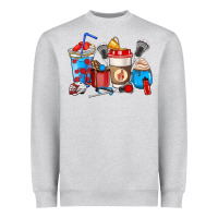 Heather Grey Lacrosse coffee cups Heavyweight Sweatshirt - HowdyJamesFarm