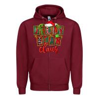 Burgundy christmas jelly bean claus Zipper Hoodie - FaDigitalArtStudio