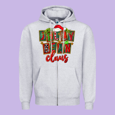 Christmas Jelly Bean Claus Zipper Hoodie Designed By Fadigitalartstudio