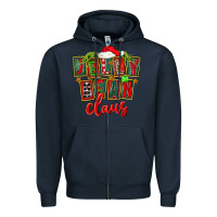 Navy christmas jelly bean claus Zipper Hoodie - FaDigitalArtStudio