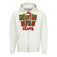 Oatmeal Heather christmas jelly bean claus Zipper Hoodie - FaDigitalArtStudio