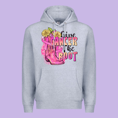 Give Cancer The Boot Premium Hoodie Designed By Fadigitalartstudio