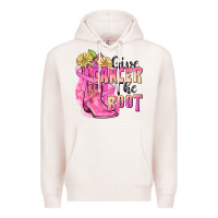 Pale Pink give cancer the boot Premium Hoodie - FaDigitalArtStudio