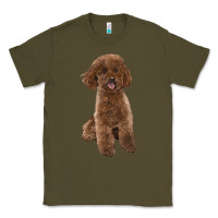 Army Green Poodles Dog lllustrations Classic Tee - LillyAllenDesigns