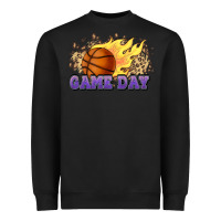 Black game day basketball leopard flames fireball Heavyweight Sweatshirt - HowdyJamesFarm