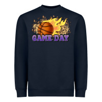 Navy game day basketball leopard flames fireball Heavyweight Sweatshirt - HowdyJamesFarm