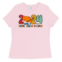 Bubblegum Pink total solar eclipse Ladies Tee - MaliasSmallBusiness