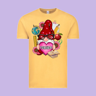 Valentines Day Teacher Gnome Vintage Tee Designed By Ranaportraitstore