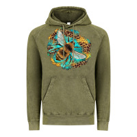 Vintage Olive leopard honeycomb with bee Vintage Hoodie - Artiststas