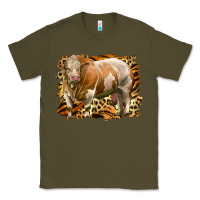 Army Green western simmental bull Classic Tee - LillyAllenDesigns