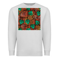 Dove Grey fall leaves seamless pattern Premium Sweatshirt - BundleAndBundleShop