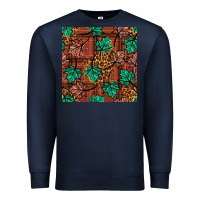 Navy fall leaves seamless pattern Premium Sweatshirt - BundleAndBundleShop