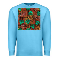 Ocean Blue fall leaves seamless pattern Premium Sweatshirt - BundleAndBundleShop