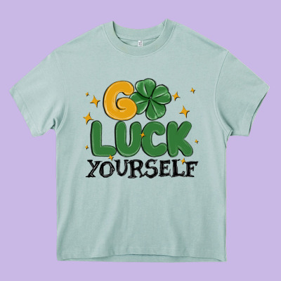 Go Luck Yourself Heavy Core Tee Designed By Maliassmallbusiness