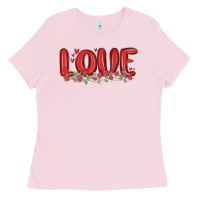 Bubblegum Pink love valentine s day Ladies Tee - MaliasSmallBusiness