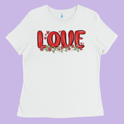 Love Valentine S Day Ladies Tee Designed By Maliassmallbusiness