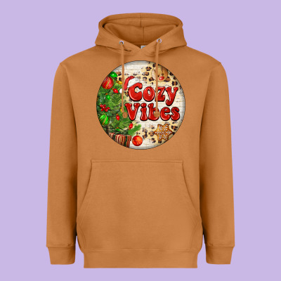 Cozy Vibes Heavyweight Hoodie Designed By Fadigitalartstudio
