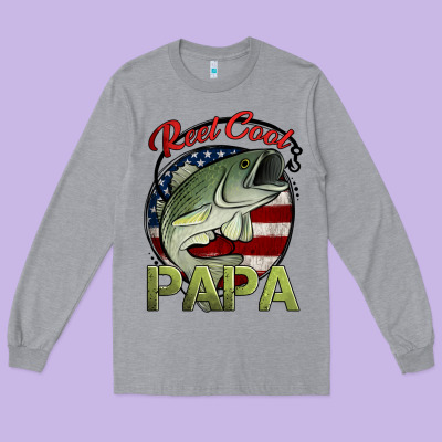 Reel Cool Papa Fishing Long Sleeve Tee Designed By Jasminsmagicworld