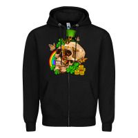 Black St. Patrick's boho skull Zipper Hoodie - OliviaCreatesArt