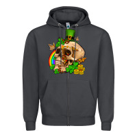 Smoke St. Patrick's boho skull Zipper Hoodie - OliviaCreatesArt