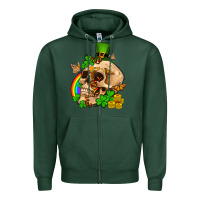 Sports Green St. Patrick's boho skull Zipper Hoodie - OliviaCreatesArt