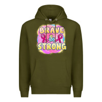 Army Green brave and strong cancer Premium Hoodie - FaDigitalArtStudio