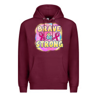 Burgundy brave and strong cancer Premium Hoodie - FaDigitalArtStudio
