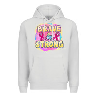 Dove Grey brave and strong cancer Premium Hoodie - FaDigitalArtStudio