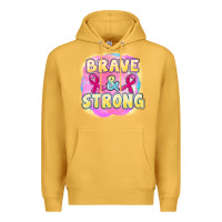 Mustard brave and strong cancer Premium Hoodie - FaDigitalArtStudio