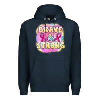 Navy brave and strong cancer Premium Hoodie - FaDigitalArtStudio