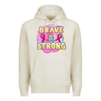 Oatmeal Heather brave and strong cancer Premium Hoodie - FaDigitalArtStudio