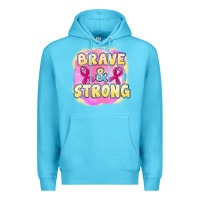 Ocean Blue brave and strong cancer Premium Hoodie - FaDigitalArtStudio