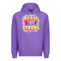 Purple brave and strong cancer Premium Hoodie - FaDigitalArtStudio