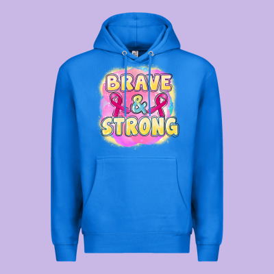 Brave And Strong Cancer Premium Hoodie Designed By Fadigitalartstudio