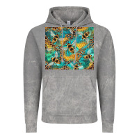 Cloud Rock honeycomb and bees with leopard Vintage Hoodie - Artiststas