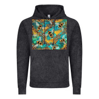 Vintage Black honeycomb and bees with leopard Vintage Hoodie - Artiststas