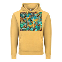 Vintage Mustard honeycomb and bees with leopard Vintage Hoodie - Artiststas